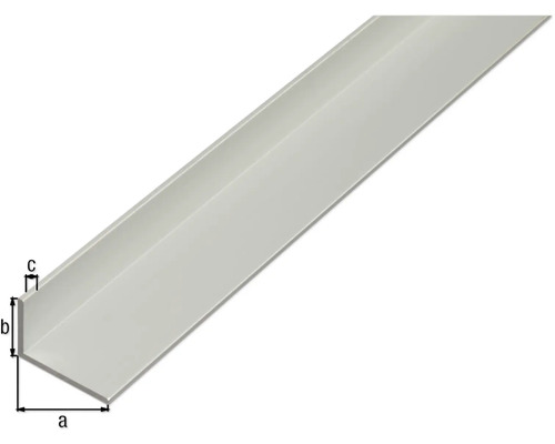 Winkelprofil mit Dimensionsbezeichnungen a, b und c.