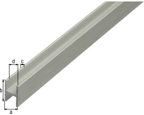 Aluminium-Profil mit Maßangaben