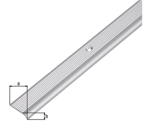 Aluminium Treppenkantenprofil mit Bohrlöchern zur Befestigung