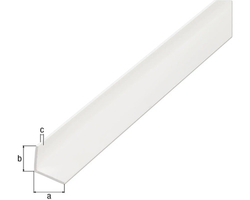 Kunststoffwinkelprofil mit Maßangaben