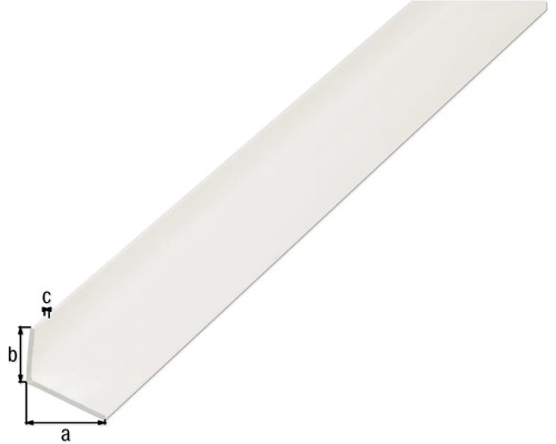 Kunststoff Winkelprofil mit den Maßen a, b und c