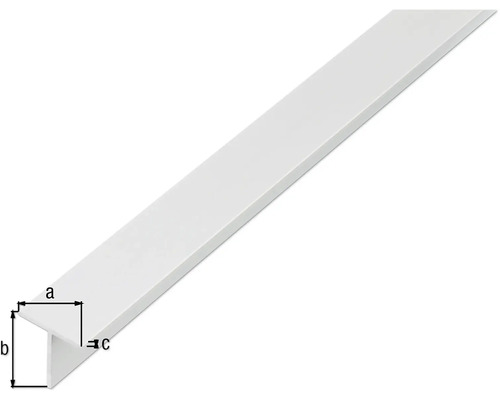 Kunststoffwinkelprofil mit den Maßen a, b und c