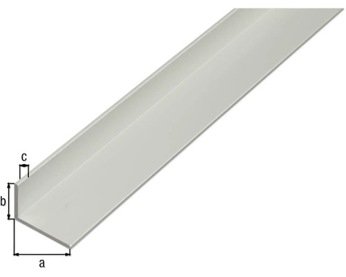 Winkeleisen aus Metall mit Maßangaben