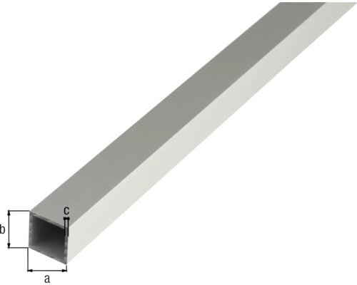 Rechteckiges Aluminiumprofil mit Maßangaben