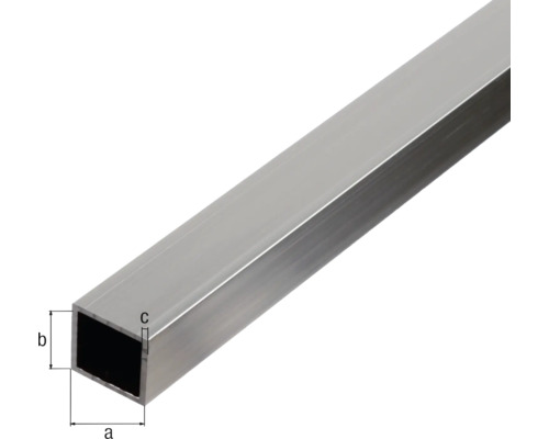 Aluminium Vierkantrohr mit Maßangaben