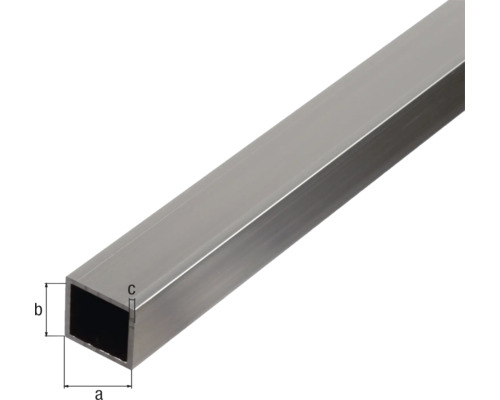 Aluminium Vierkantrohr mit Maßangaben