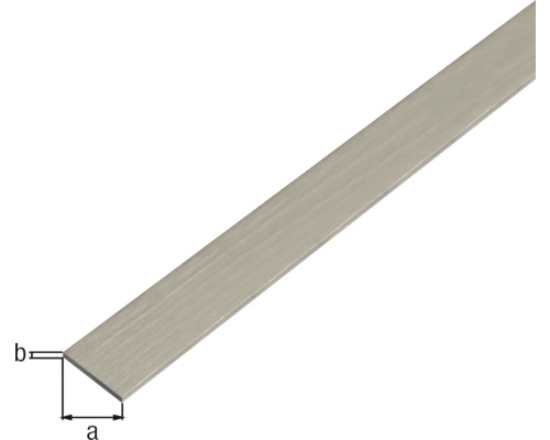 Flachprofil aus Metall mit Maßangaben