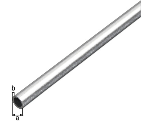 Metallrohr mit den Kennzeichnungen a und b