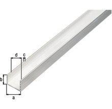 Aluminium U-Profil mit Maßangaben