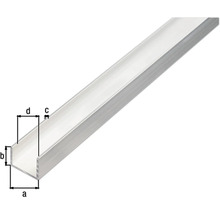 Aluminium U-Profil mit Maßangaben