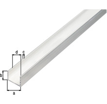Aluminium U-Profil mit Maßangaben