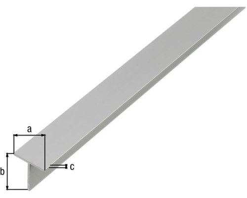 Aluminium T-Profil mit Maßangaben