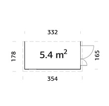Gartenhaus Palmako Mia 5,2 m² inkl. Fußboden 332 x 165 cm tauchgrundiert grau-thumb-2 Gartenhaus Palmako Mia 5,2 m² inkl. Fußboden 332 x 165 cm tauchgrundiert grau-thumb-2