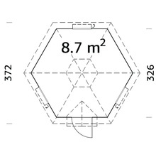 Grillkota Palmako Eva 8,7 m² inkl. Fußboden 326 x 326 cm tauchgrundiert braun-thumb-2 Grillkota Palmako Eva 8,7 m² inkl. Fußboden 326 x 326 cm tauchgrundiert braun-thumb-2