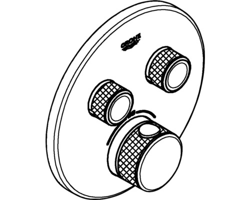 Grohe Armatur mit zwei Drehknöpfen zur Steuerung von Wasserfluss und Temperatur