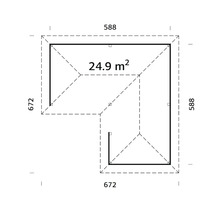 Pavillon Palmako Bianca 24,9 m² Set 2 588 x 588 cm natur-thumb-3 Pavillon Palmako Bianca 24,9 m² Set 2 588 x 588 cm natur-thumb-3