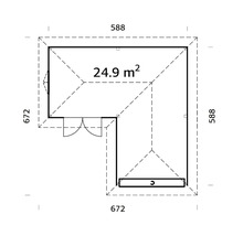 Garage Palmako Bianca 24,9 m² Set 6 588 x 588 cm natur-thumb-3 Garage Palmako Bianca 24,9 m² Set 6 588 x 588 cm natur-thumb-3