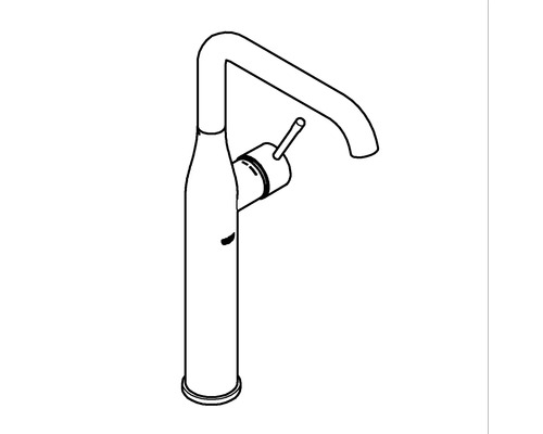 Zeichnung einer Armatur für ein Waschbecken