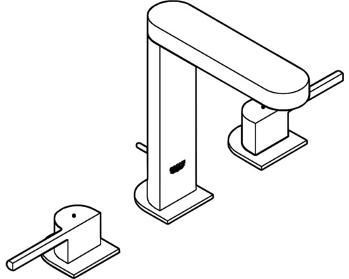 Armatur für Waschtisch mit zwei Griffen