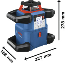 Bosch Rotationslaser mit den Maßen 327 mm x 188 mm x 278 mm