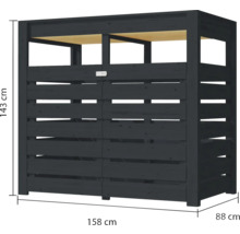 Mülltonnenbox Karibu 158 x 88 x 143 cm anthrazit-thumb-3 Mülltonnenbox Karibu 158 x 88 x 143 cm anthrazit-thumb-3