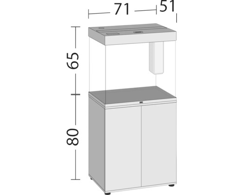 Aquarium mit Unterschrank, Maße 71 x 51 x 145 Zentimeter