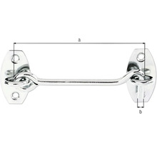 Fensterhaken mit Maßangaben