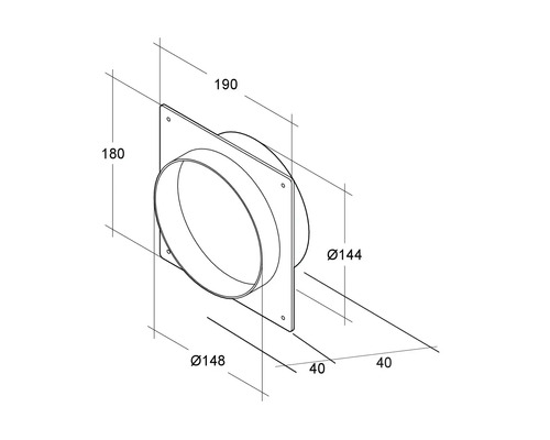 Technische Zeichnung eines Rohrverbindungsstücks mit Maßangaben