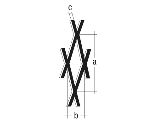 Illustration eines Streckmetallgitters mit Maßangaben