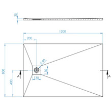 Extraflache Rechteck-Duschwanne Jungborn Cento 120x80x2,5 cm schwarz matt-thumb-4
