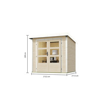 Gartenhaus Karibu Metalwood Blech weiß 209 x 213 cm natur-thumb-3 Gartenhaus Karibu Metalwood Blech weiß 209 x 213 cm natur-thumb-3