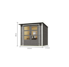 Gartenhaus Karibu Metalwood Blech weiß 209 x 213 cm terragrau-thumb-3 Gartenhaus Karibu Metalwood Blech weiß 209 x 213 cm terragrau-thumb-3