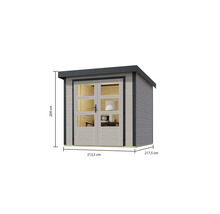 Gartenhaus Karibu Metalwood Blech anthrazit 209 x 213 cm wassergrau-thumb-3 Gartenhaus Karibu Metalwood Blech anthrazit 209 x 213 cm wassergrau-thumb-3