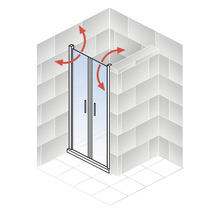 Pendeltüre für Nische Schulte Alexa Style 2.0 800x1920 mm Echtglas Klar hell schwarz