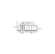 Gewächshaus JULIANA Premium 8,8 m² 3 mm Sicherheitsglas 296x296 cm Aluminium-thumb-12 Gewächshaus JULIANA Premium 8,8 m² 3 mm Sicherheitsglas 296x296 cm Aluminium-thumb-12