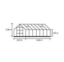 Gewächshaus Halls Magnum 148 11,5 m² Hohlkammerplatten 6 mm 257x446 cm Aluminium-thumb-1 Gewächshaus Halls Magnum 148 11,5 m² Hohlkammerplatten 6 mm 257x446 cm Aluminium-thumb-1