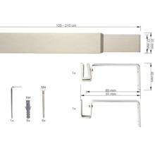 Gardinenstange ausziehbar mit Zubehör und Maßen