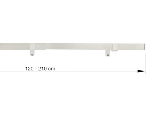 Ausziehbare Duschvorhangstange, 120 bis 210 cm