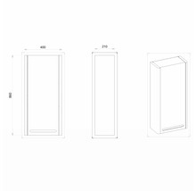 Hängeschrank Devo Gloria 2.0 40x86x33 cm Anschlag links glatt fjordgrün