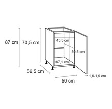 Spülenunterschrank Optifit Bengt weiß 50x87x58,4 cm mit Drehtür-thumb-4 Spülenunterschrank Optifit Bengt weiß 50x87x58,4 cm mit Drehtür-thumb-4