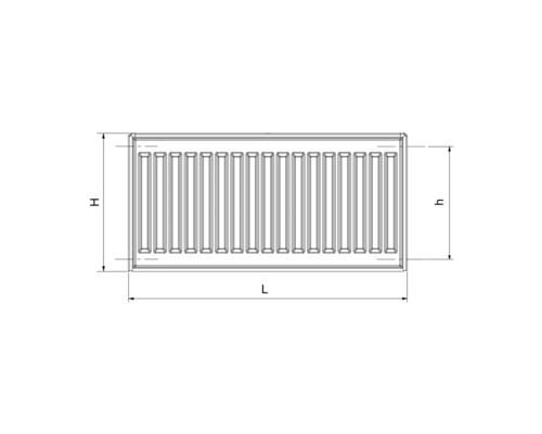 Kompaktheizkörper Rotheigner Typ DK 300x1400 mm 4-fach (seitlich) weiß mit Laschen