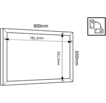 LED-Lichtspiegel Cordia BRW LINE eckig 65x80 cm mit Alurahmen silber-thumb-5 LED-Lichtspiegel Cordia BRW LINE eckig 65x80 cm mit Alurahmen silber-thumb-5