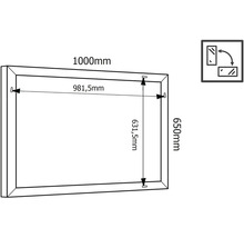 LED-Lichtspiegel Cordia BRW LINE eckig 65x100 cm mit Alurahmen schwarz-thumb-3 LED-Lichtspiegel Cordia BRW LINE eckig 65x100 cm mit Alurahmen schwarz-thumb-3