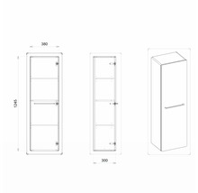 Hochschrank Devo Sonus 2.0 38x124,5x30 cm Anschlag links fjord