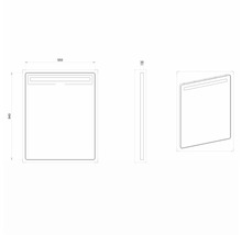 LED-Lichtspiegel Devo Sonus 2.0 55,5x94x3,5 cm schwarz