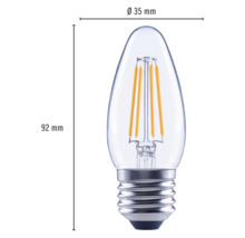 Abmessungen einer LED Leuchte mit 35 Millimeter Durchmesser und 92 Millimeter Höhe