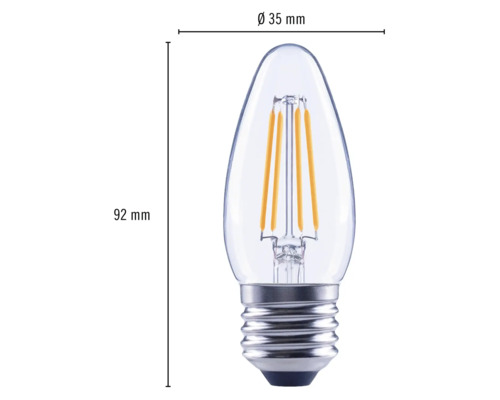 Abmessungen einer LED Leuchte mit 35 Millimeter Durchmesser und 92 Millimeter Höhe