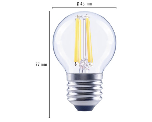 LED Leuchtmittel mit den Maßen 45 mal 77 Millimeter