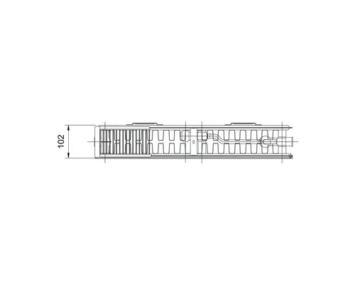 Planheizkörper Rotheigner Typ DK 300x1000 mm 8 fach mit Befestigungslaschen