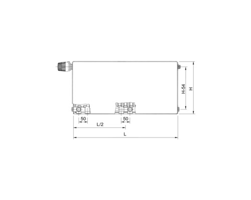 Planheizkörper Rotheigner Typ EK 400x500 mm Anschluss links 8 fach mit Befestigungslaschen